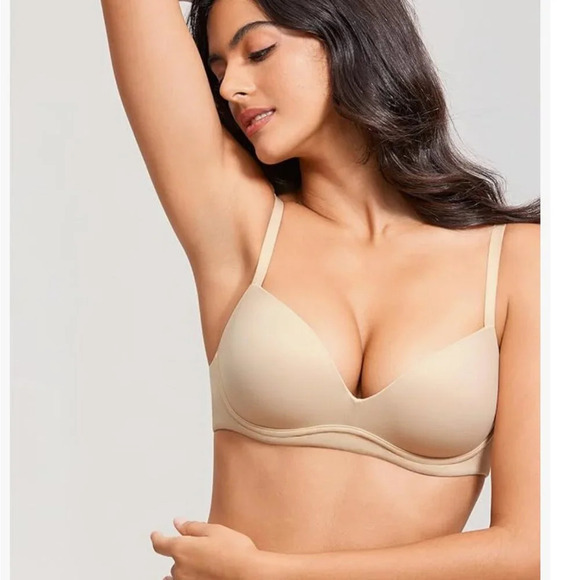 NWT DOBREVA Women's Push Up Bra No Underwire Comfortable Wireless Padded 32D - Picture 4 of 5